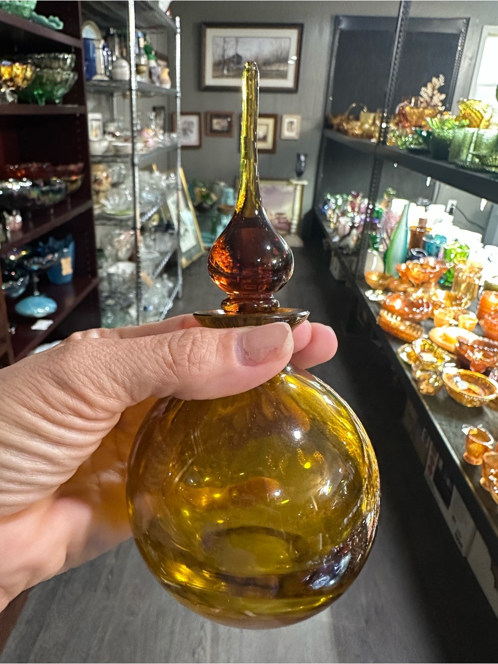 Amber Glass Perfume Bottle with Stopper
